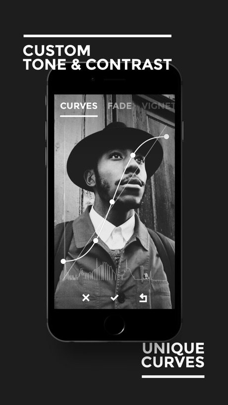 The tone curve in BLACK